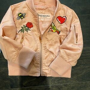 Urban Republic Pink Puffer with Vintage Embroidery